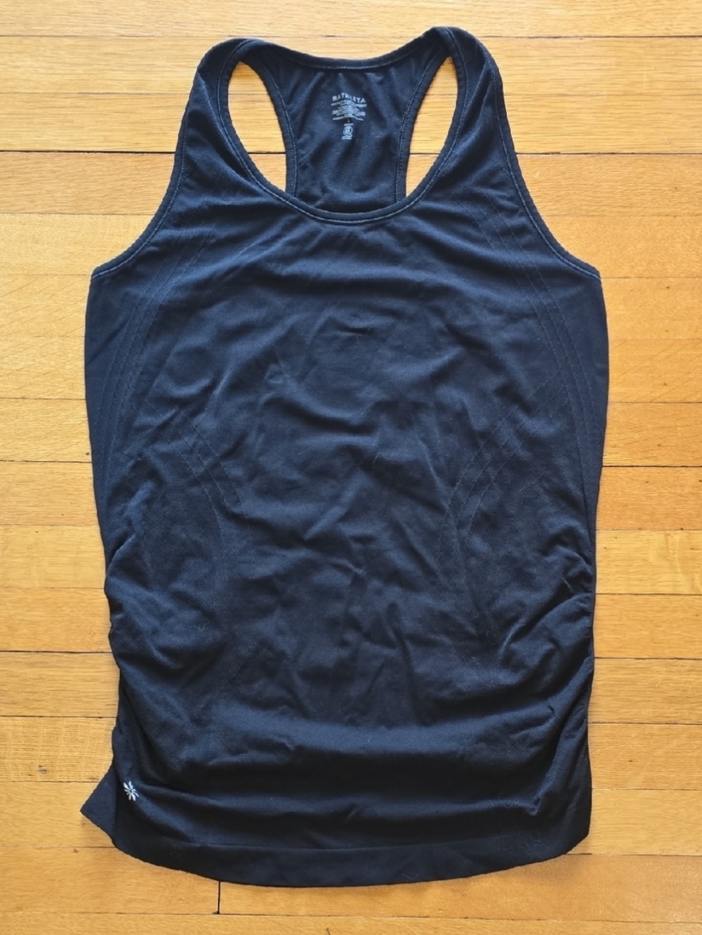 Athleta, Momentum Racerback Ruched Tank Top, Black, EUC, Women's L